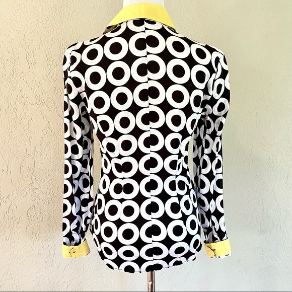 NWOT NY&Co Abstract-Print Button Down Shirt, XS - Picture 4 of 15